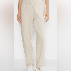 TNA mega cargo sweatpants heather light oatmeall size XS